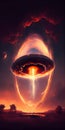 A Closeup of a Large Object in the Sky: The Front Page Mushroom Flowing Lava Dark Dimension Portal Creation World Sombrero Realms