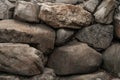 Closeup of large rocks or boulders. Large colored granites. Details of big grey stone structures with orange particles Royalty Free Stock Photo