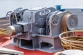 Closeup of a large ship control mooring station Royalty Free Stock Photo