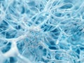 Closeup large white neuron cells at high microscope magnification, active neuronal nervous system network, rendering style,