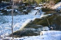 Closeup of Laughlin Falls flowing along the Coldwater River Royalty Free Stock Photo