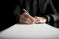 Closeup of lawyer or executive signing a contract Royalty Free Stock Photo