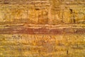 Closeup of layered stone and detail. Remote and textured background layers of earth, sedimentary minerals, stones with