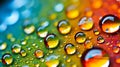 Closeup Leaf Deep Droplets Saturated Color Bar Background Variou Royalty Free Stock Photo