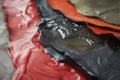 closeup of leather dyeing process