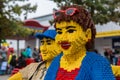 Closeup in Lego woman with sunglases in summer Royalty Free Stock Photo