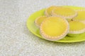 Closeup lemon tarts on plate