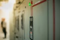 Closeup lighting indicator on the control carbinet in the electrical room Royalty Free Stock Photo