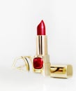 Closeup of lipstick cosmetic makeup Royalty Free Stock Photo