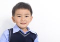 Closeup Little boy smiling portrait on white background