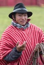 Closeup of a local cowboy in Ecuador