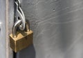 Closeup of a locked padlock