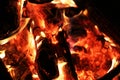 Closeup log fire heat Royalty Free Stock Photo