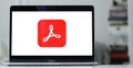 Closeup of the logo of Adobe Acrobat on a laptop screen Royalty Free Stock Photo