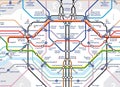 Closeup of London underground map Royalty Free Stock Photo
