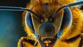 A closeup look at a bees labrum the uppermost part of the mouthparts which forms the roof of the mouth. Its smooth