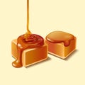 Closeup look at caramel confection