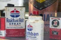 Closeup look of old and rusty spray cans in a vintage store in the United States, Mason Royalty Free Stock Photo