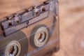 Vintage Cassette Tape Side View. Royalty Free Stock Photo