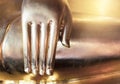 Closeup Lord buddha hand, Asian culture Royalty Free Stock Photo