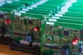 Closeup of Lot of Electronic Printed Circuit Boards Royalty Free Stock Photo