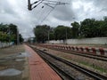 Closeup of Lottegollahalli Railway Station with Yellow and black Color Name Board