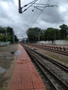 Closeup of Lottegollahalli Railway Station with Yellow and black Color Name Board