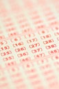 Closeup of lottery ticket Royalty Free Stock Photo