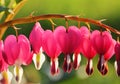 Closeup of the lovely Bleeding Heart Lamprocapnos spectabilis. Royalty Free Stock Photo