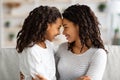 Closeup of loving african american family mother and daughter Royalty Free Stock Photo