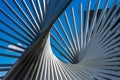 Closeup low angle shot of abstract sculpture in Mainz, Germany