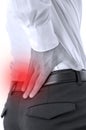 Closeup of lower back pain Royalty Free Stock Photo