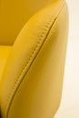 Closeup of luxury leather furniture detail - single-needle seam