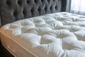 closeup of a luxury mattress topper on a kingsize bed Royalty Free Stock Photo