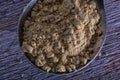 Closeup of maca root powder Royalty Free Stock Photo