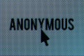 Anonymous text super macro in OLED screen with mouse Royalty Free Stock Photo