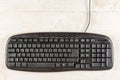 Closeup macro black pc keyboard with black wireless mouse Royalty Free Stock Photo