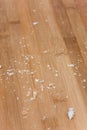 Closeup macro bread crumbs on the wooden board Royalty Free Stock Photo