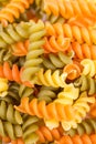 Closeup macro colored macaroni background