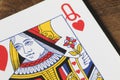 Closeup macro of hearts queen poker card Royalty Free Stock Photo