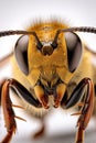 Closeup macro shot of a Bee. Ai generative Royalty Free Stock Photo