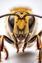 Closeup macro shot of a Bee. Ai generative Royalty Free Stock Photo