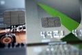 Closeup macro shot with credit card Background Royalty Free Stock Photo