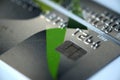 Closeup macro shot with credit card Background Royalty Free Stock Photo