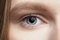 Closeup macro shot of  human female eye Royalty Free Stock Photo