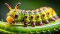 Nature's Intricacy: Macro Shot of Ocnogyna Moth Caterpillar - Generative AI Royalty Free Stock Photo