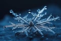 Closeup macro shot of a transparent snowflake. Generative AI Royalty Free Stock Photo
