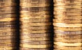 Stacks of metal coins