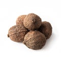 Closeup of Maidal nuts isolated on white background Royalty Free Stock Photo
