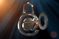 Closeup from a mail at sign as a padlock with a key Royalty Free Stock Photo